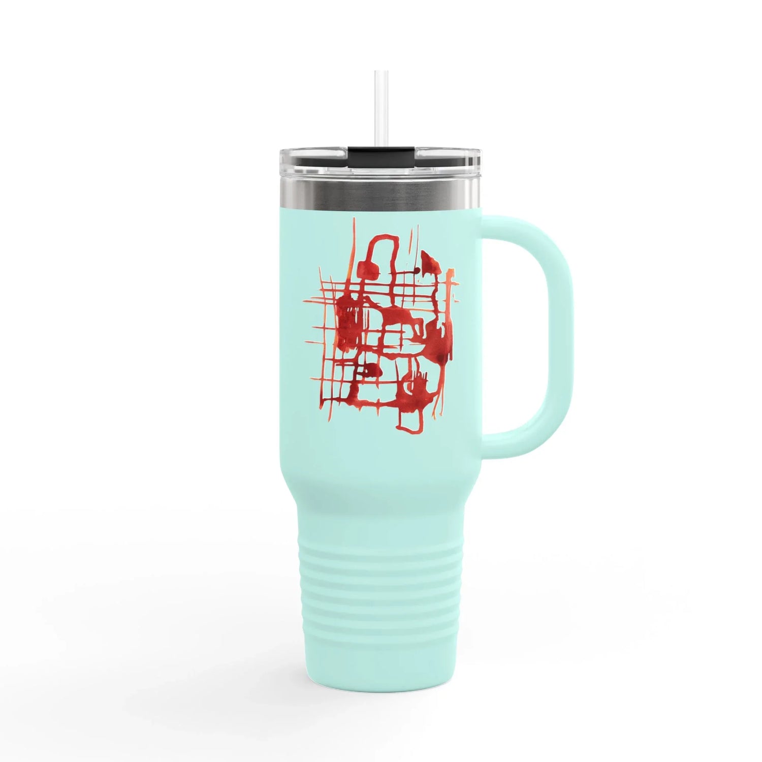 40oz Insulated Travel Mug – Solar Frame Watercolor Design - Laure Leprince - Artiste Peintre