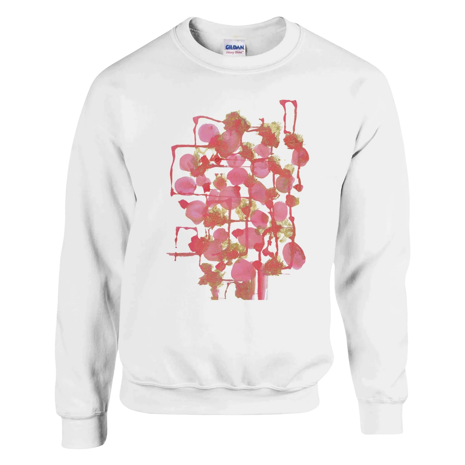 Sweatshirt Unisexe Classique Reseau Framboise – Impression Artistique Multicolore - Laure Leprince - Artiste Peintre