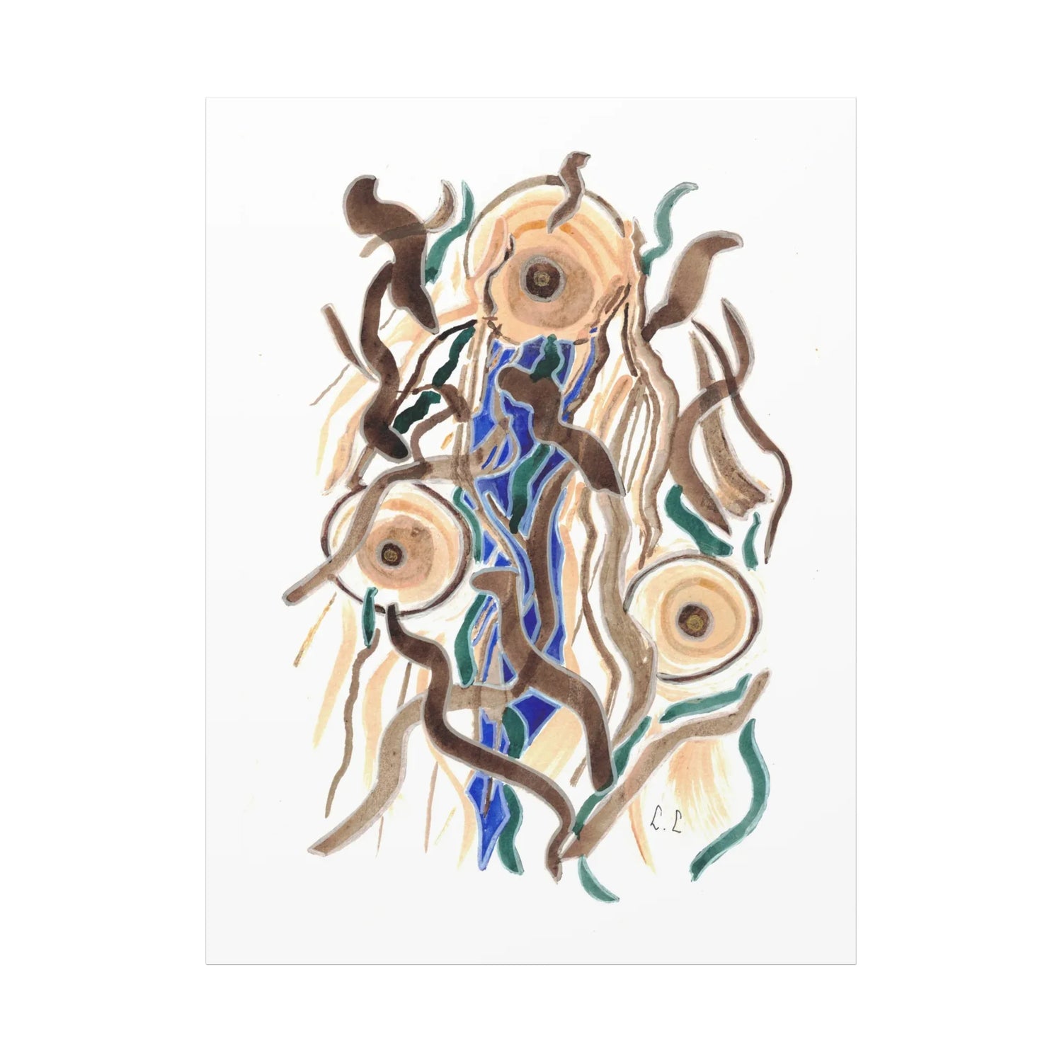 Abstract Cometes Brushstroke Canvas Print — Modern Coastal Wall Art - Laure Leprince - Artiste Peintre