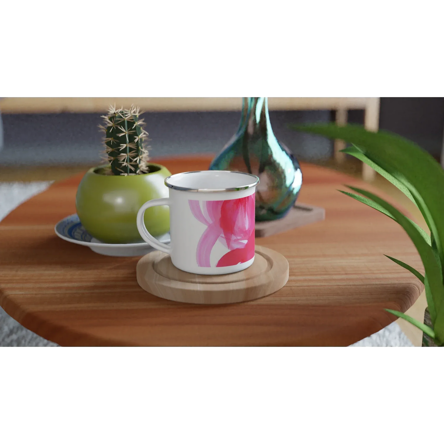 Mug en émail blanc 35 cl City Ruby drift– Léger, vintage et résistant - Laure Leprince - Artiste Peintre