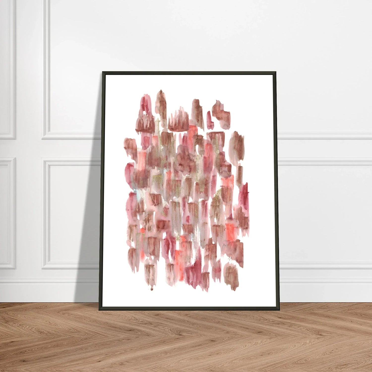 Classic Semi-Glossy Paper Metal Framed Poste Terracotta Waves - Laure Leprince - Artiste Peintre