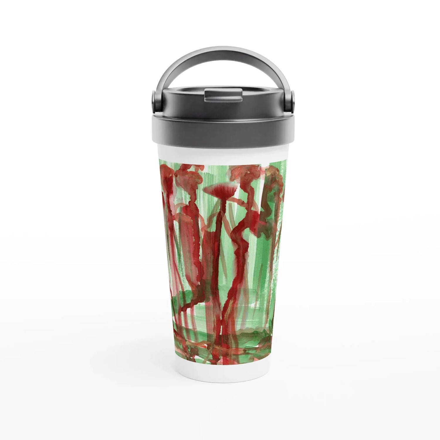 Mug de voyage isotherme 450 ml (15 oz) Forest Choir- Étanche, réutilisable et design artistique - Laure Leprince - Artiste Peintre