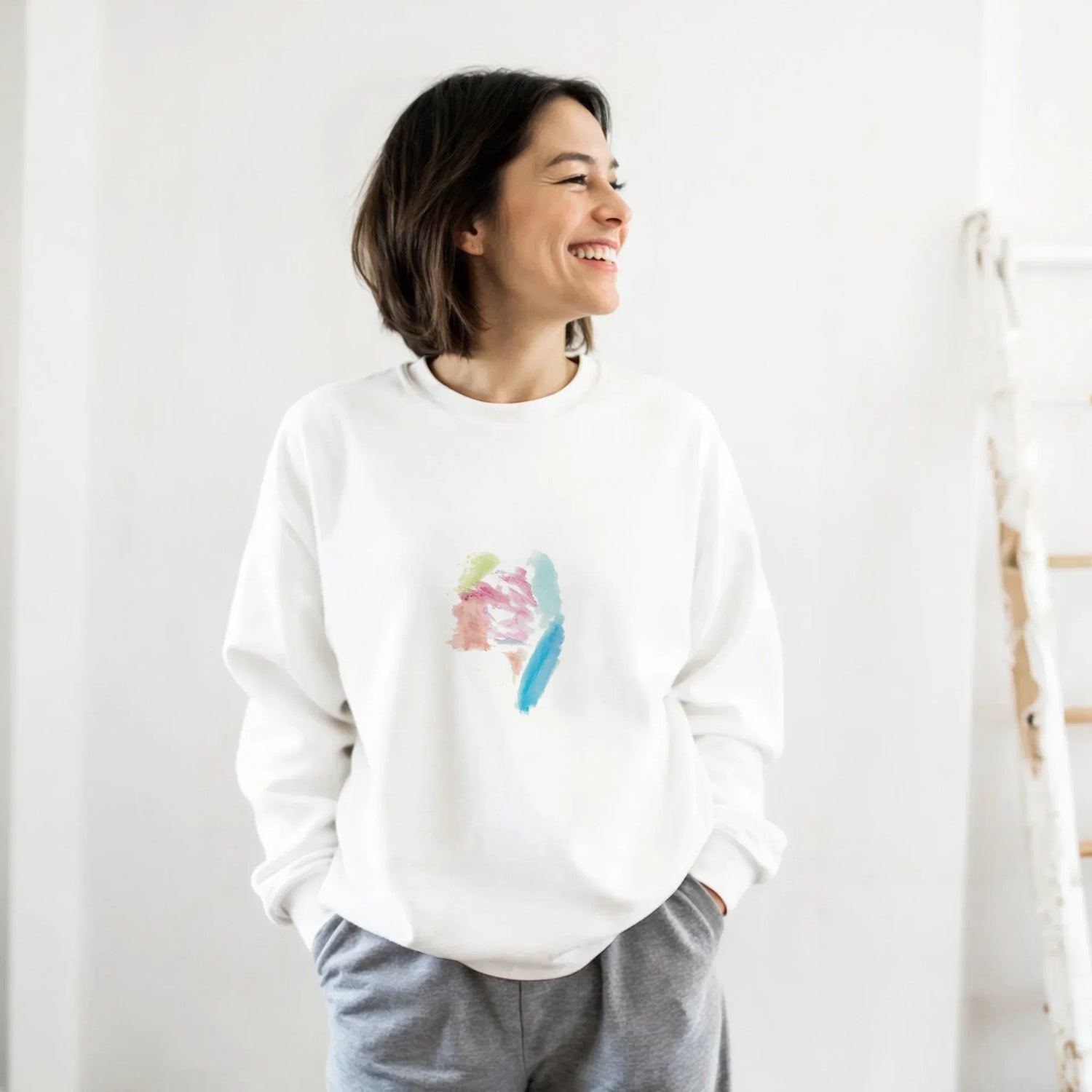 Sweatshirt Unisexe Classique – Impression Artistique Aurore Pastel | Premium Cotton Blend - Laure Leprince - Artiste Peintre