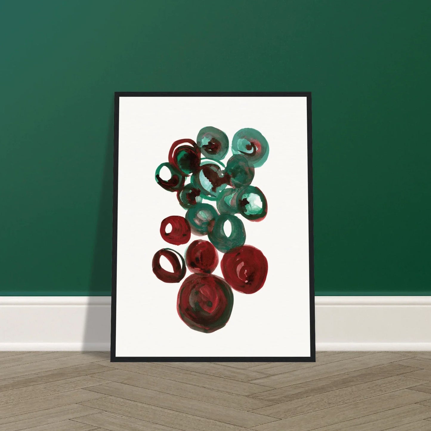 Affiche Encadrée Museum-Quality Matte Paper Wooden Framed Resonance Emeraude - Laure Leprince - Artiste Peintre