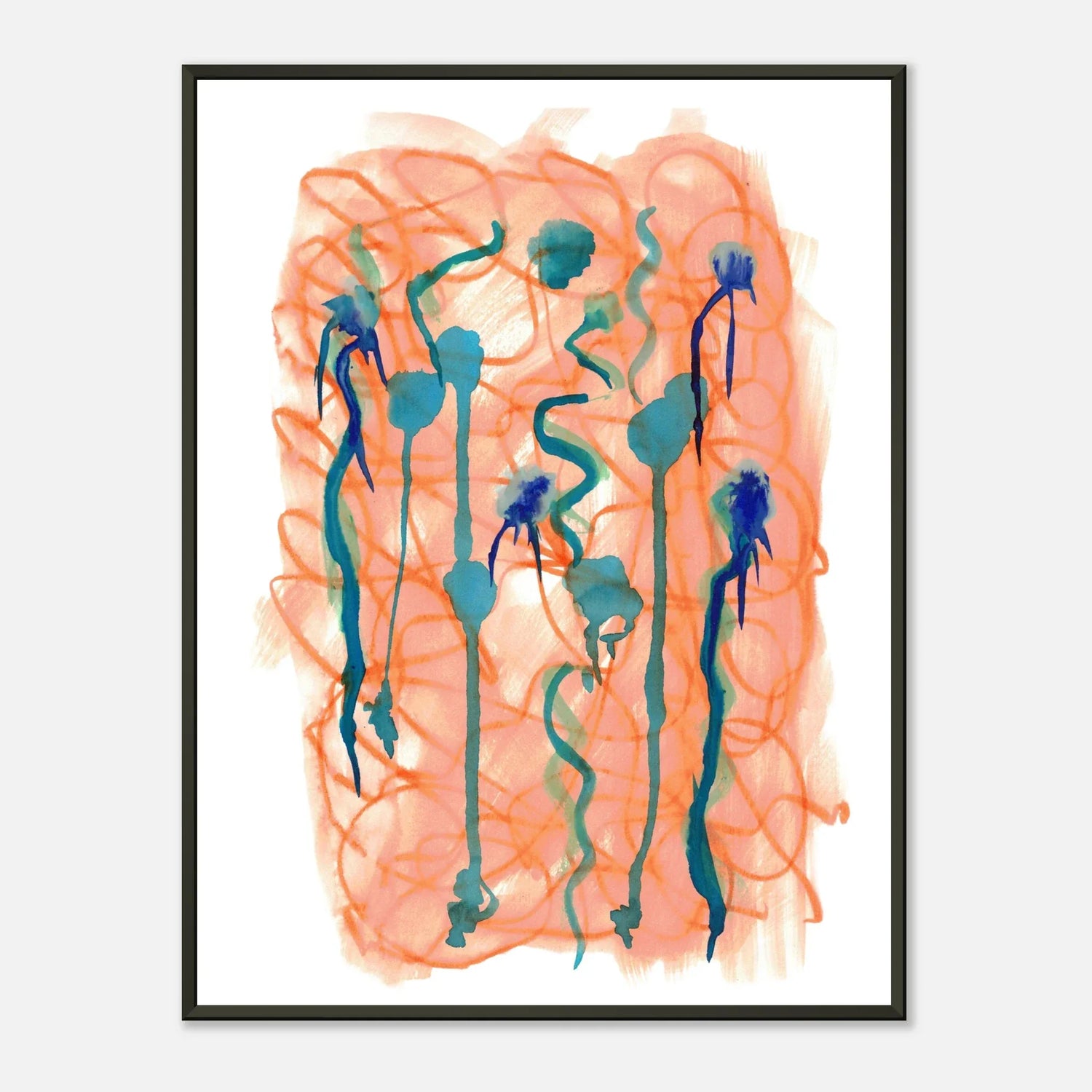 Classic Semi-Glossy Paper Metal Framed Post Saphir Ambre - Laure Leprince - Artiste Peintre