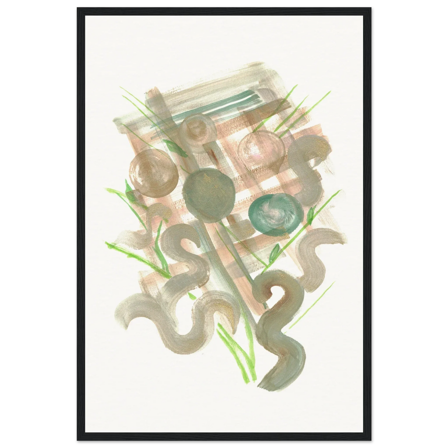 Affiche Encadrée Museum-Quality Matte Paper Wooden Framed Moss Geometry - Laure Leprince - Artiste Peintre