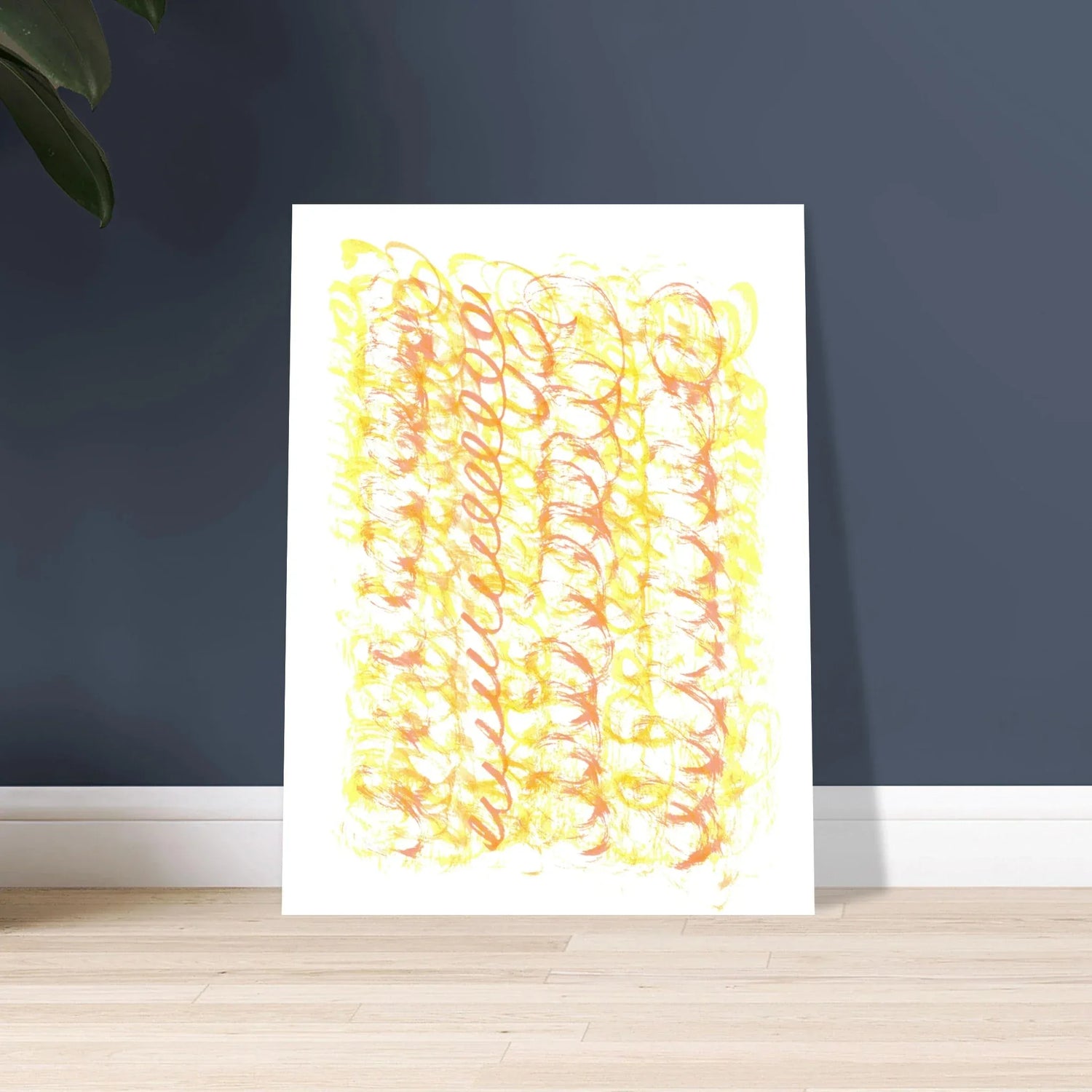 Affiche premium sur papier mat Yellow Waves – Art mural de qualité supérieure - Laure Leprince - Artiste Peintre