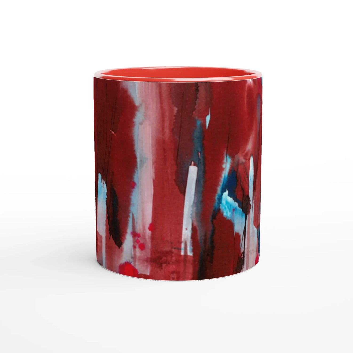 Mug Céramique Blanc 325ml Intérieur Coloré - Crimson Tower Personnalisable - Laure Leprince - Artiste Peintre