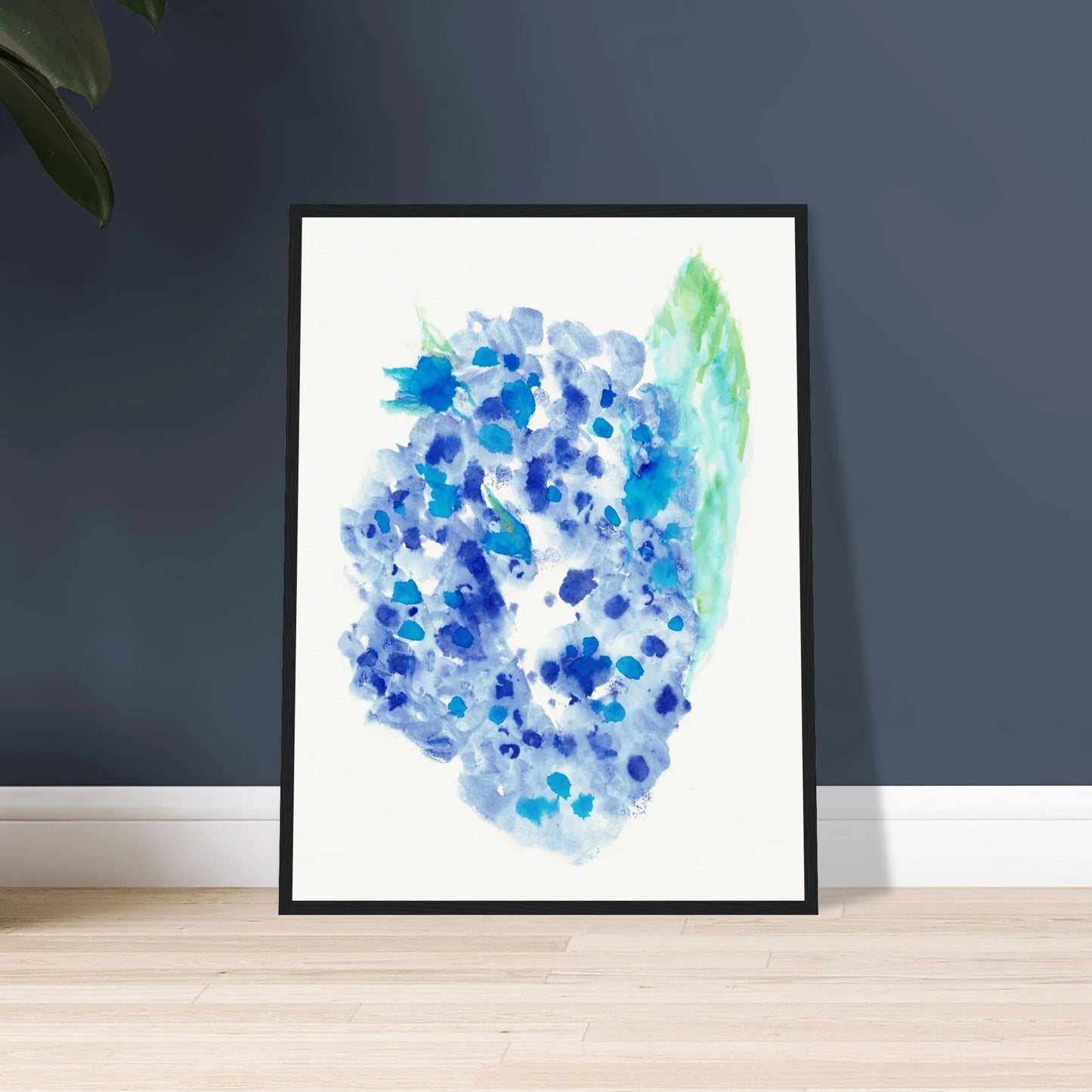 Affiche Encadrée Museum-Quality Matte Paper Wooden Framed Hortensia Celeste - Laure Leprince - Artiste Peintre