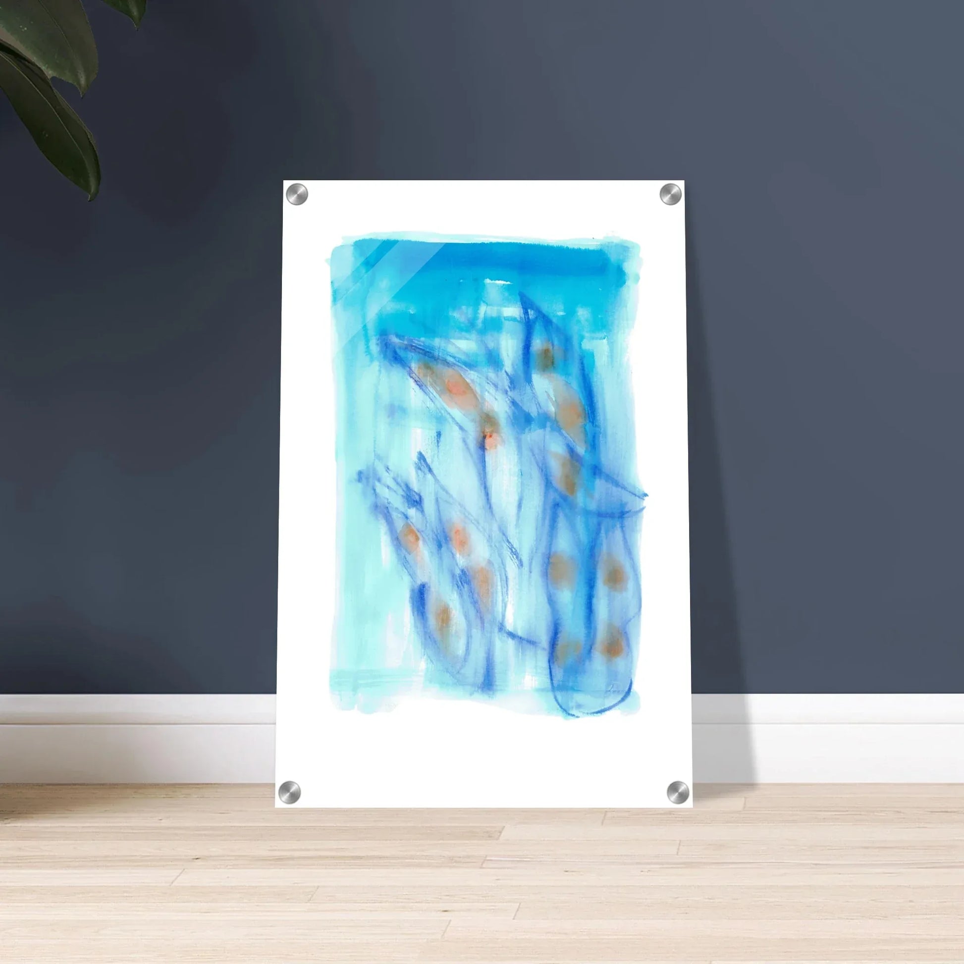 Impression sur acrylique brillante Blue Sprouts| Art contemporain par Laure Leprince - Laure Leprince - Artiste Peintre