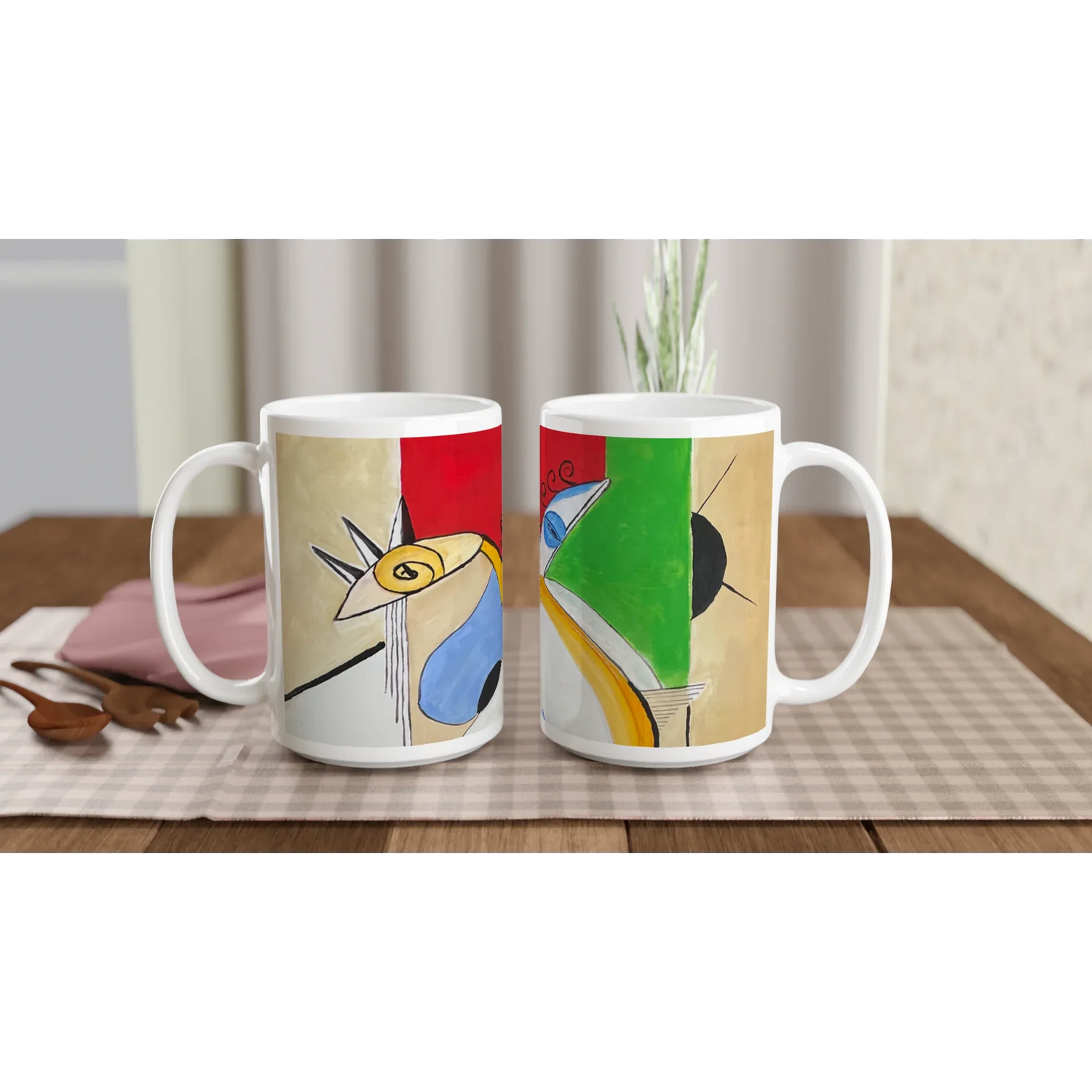 Mug en céramique blanche 44 cl – Grand format, design et qualité durable - Laure Leprince - Artiste Peintre