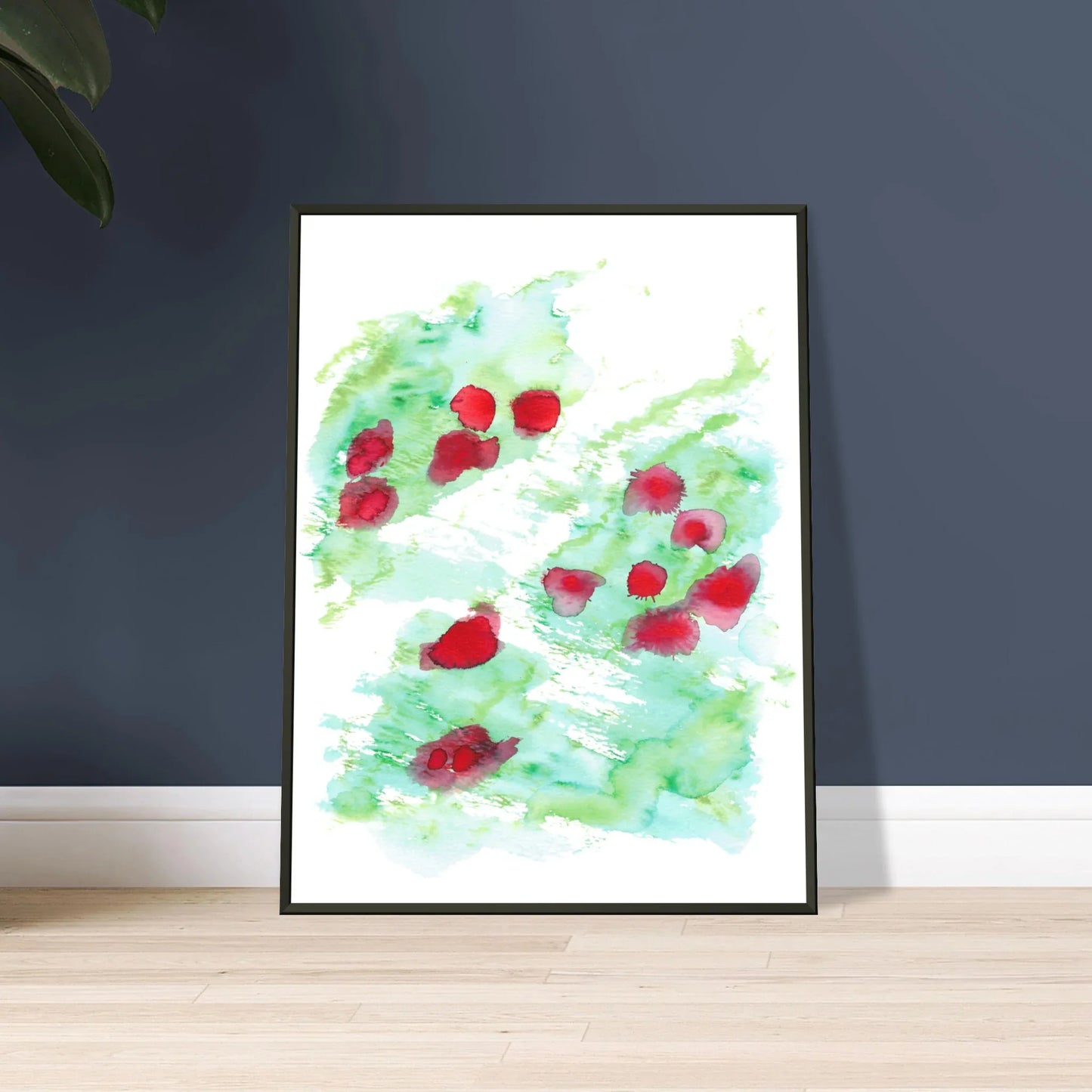 Classic Semi-Glossy Paper Metal Framed Poster Eclats Rouges - Laure Leprince - Artiste Peintre