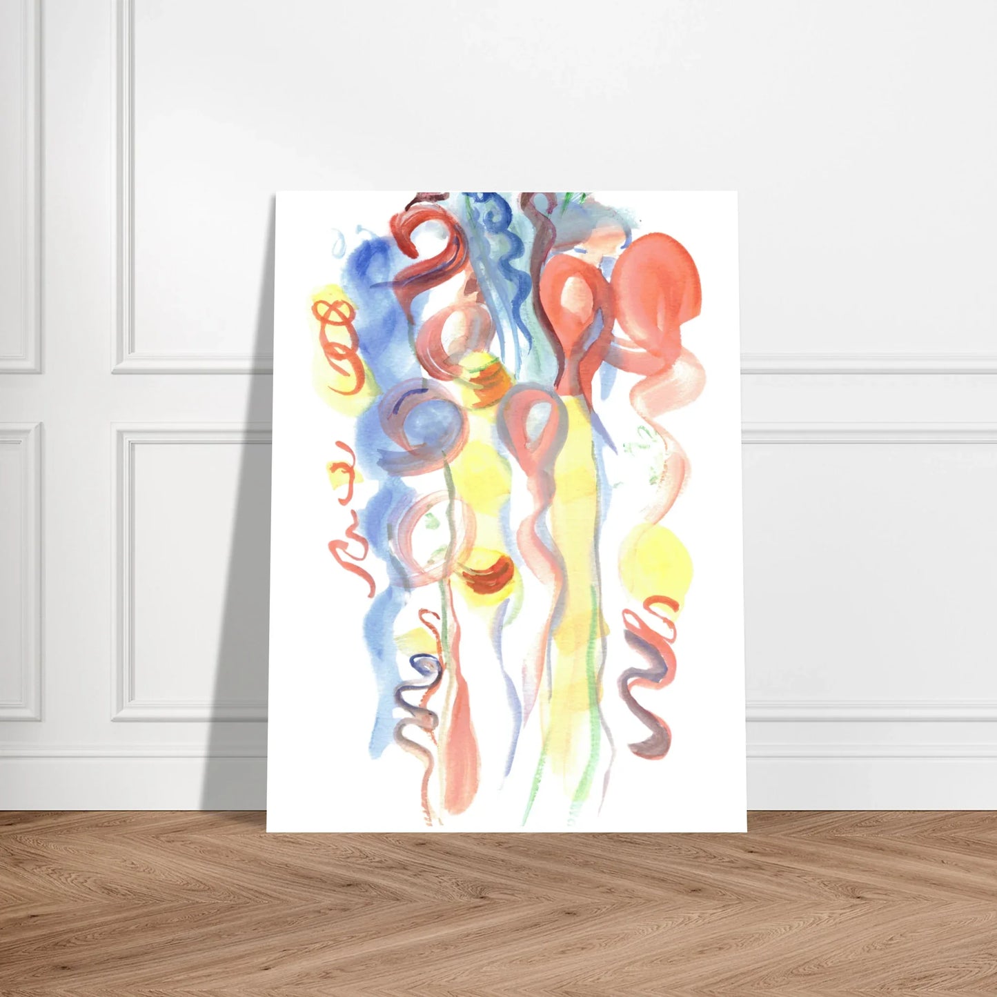 Affiche premium sur papier mat Serpentins – Art mural de qualité supérieure - Laure Leprince - Artiste Peintre