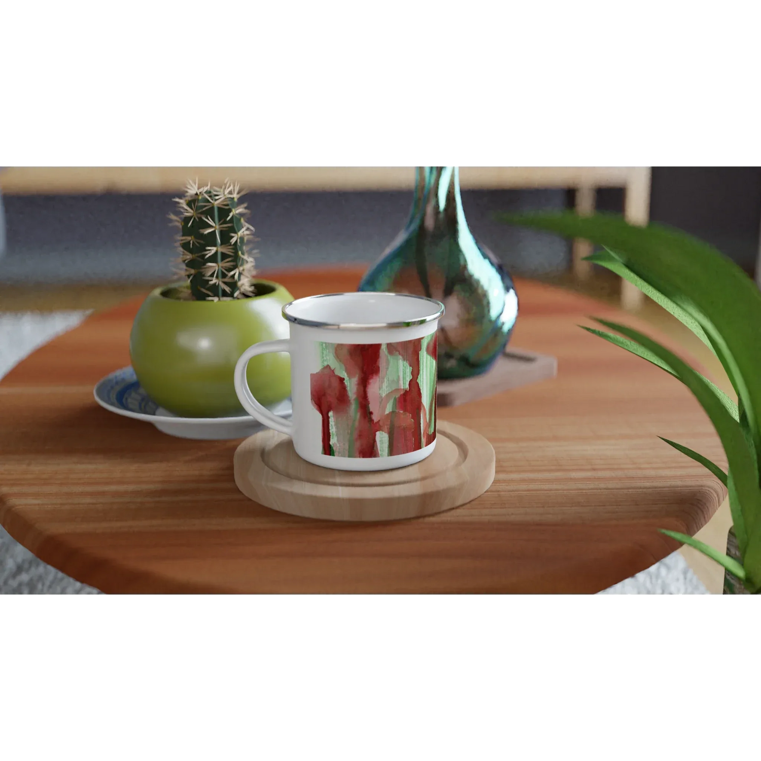 Mug en émail blanc 35 cl City Forest Choir– Léger, vintage et résistant - Laure Leprince - Artiste Peintre