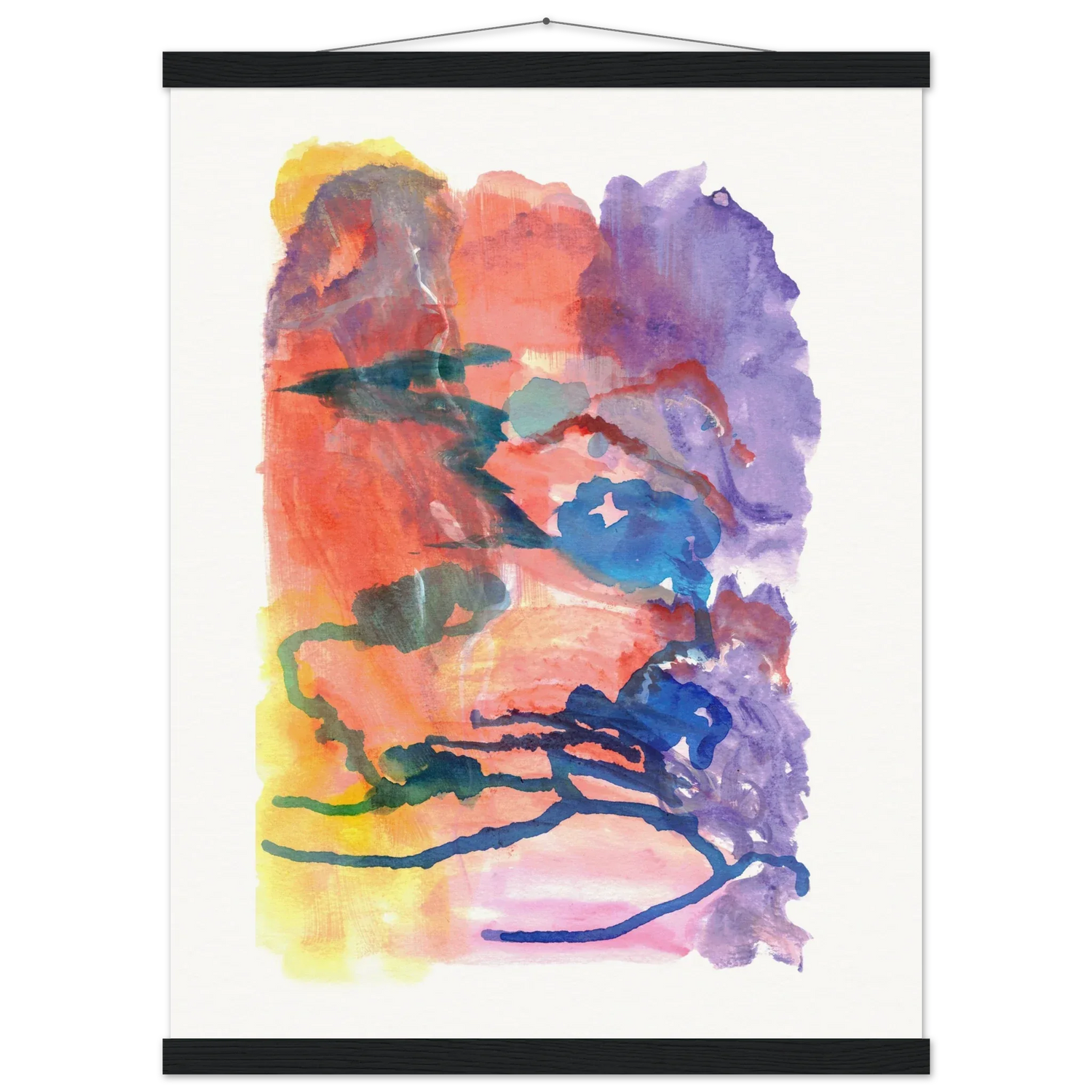 Museum-Quality Matte Paper Poster with Hanger Neon mirage - Laure Leprince - Artiste Peintre