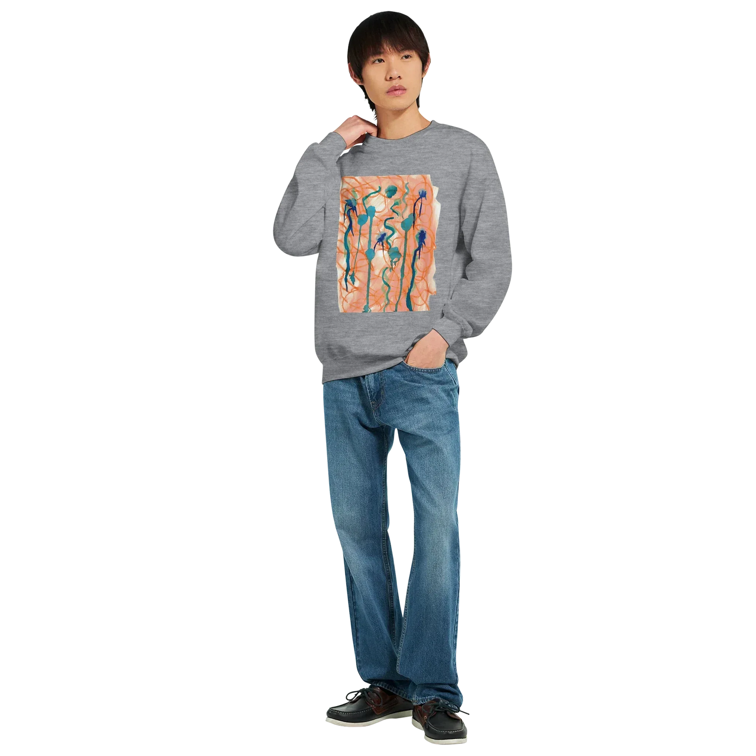 Sweatshirt Unisexe Classiques Saphir Ambre Impression Artistique Multicolore - Laure Leprince - Artiste Peintre