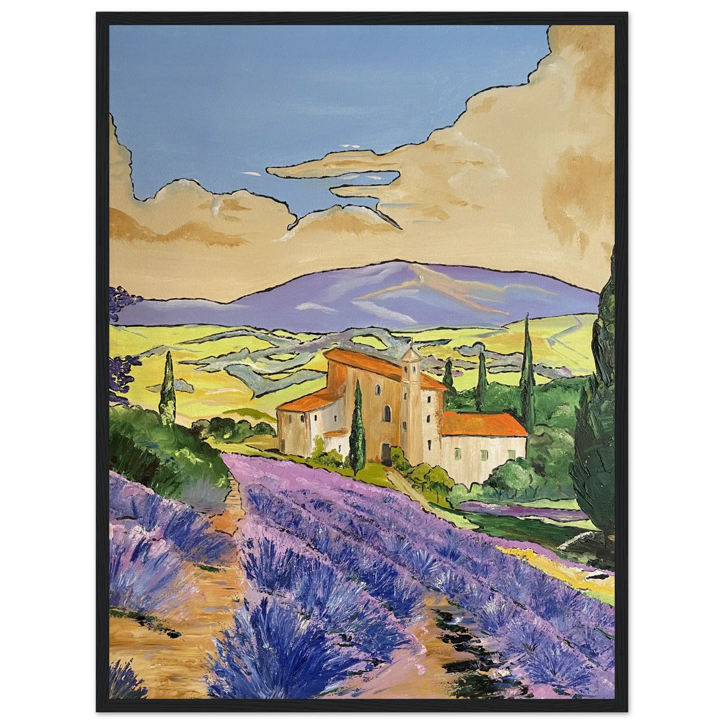 Affiche Encadrée Museum-Quality Matte Paper Aluminium Framed Mas en Provence - Laure Leprince - Artiste Peintre