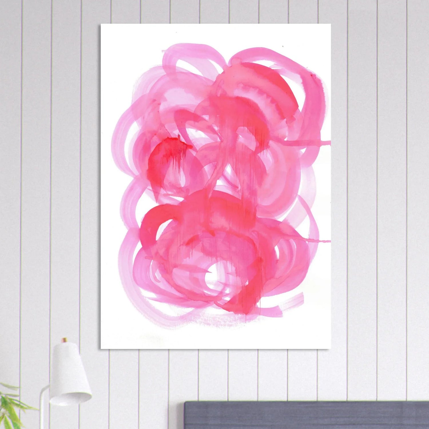 Abstract Pink Swirls Watercolor Poster - Vibrant Modern Art Print on Premium Matte Paper - Laure Leprince - Artiste Peintre