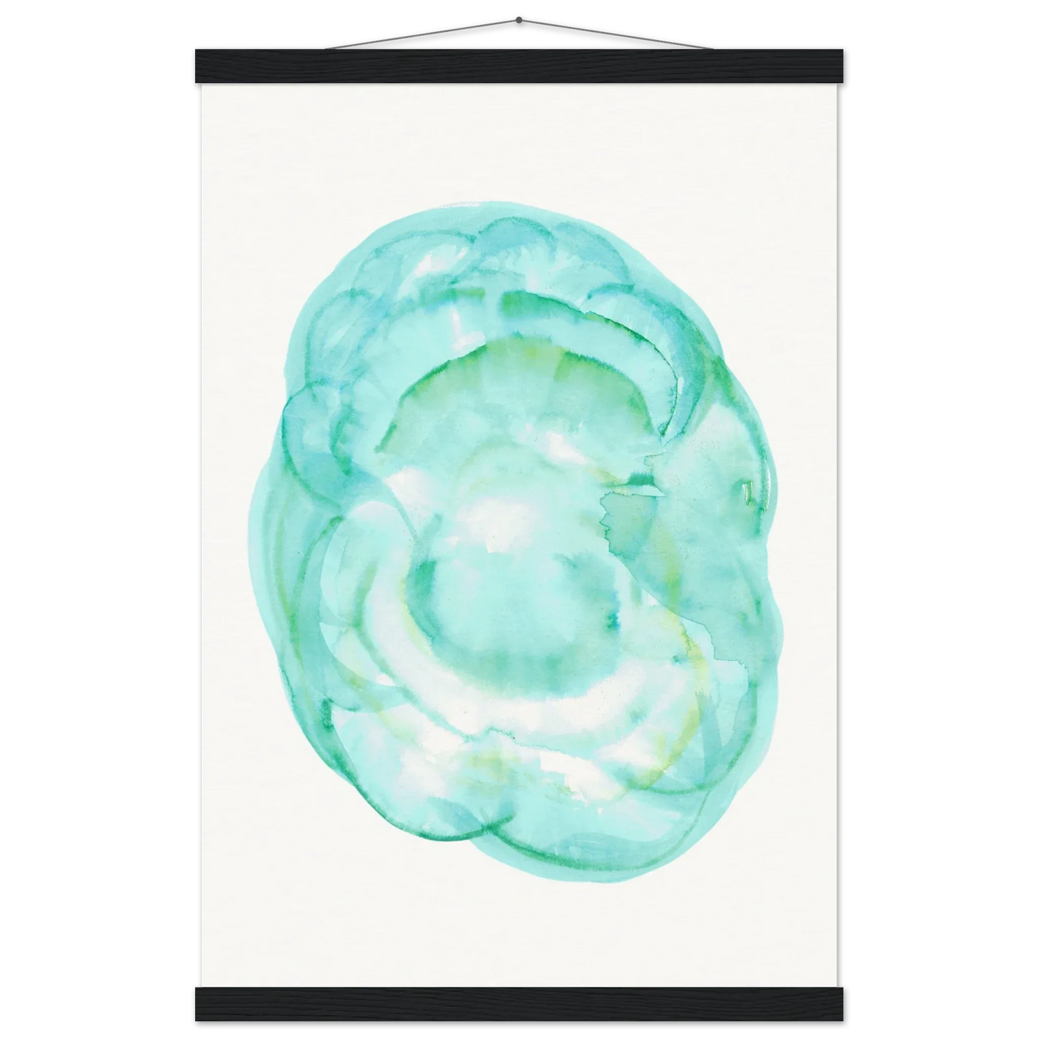 Museum-Quality Matte Paper Poster with Hanger Aqua Bloom - Laure Leprince - Artiste Peintre