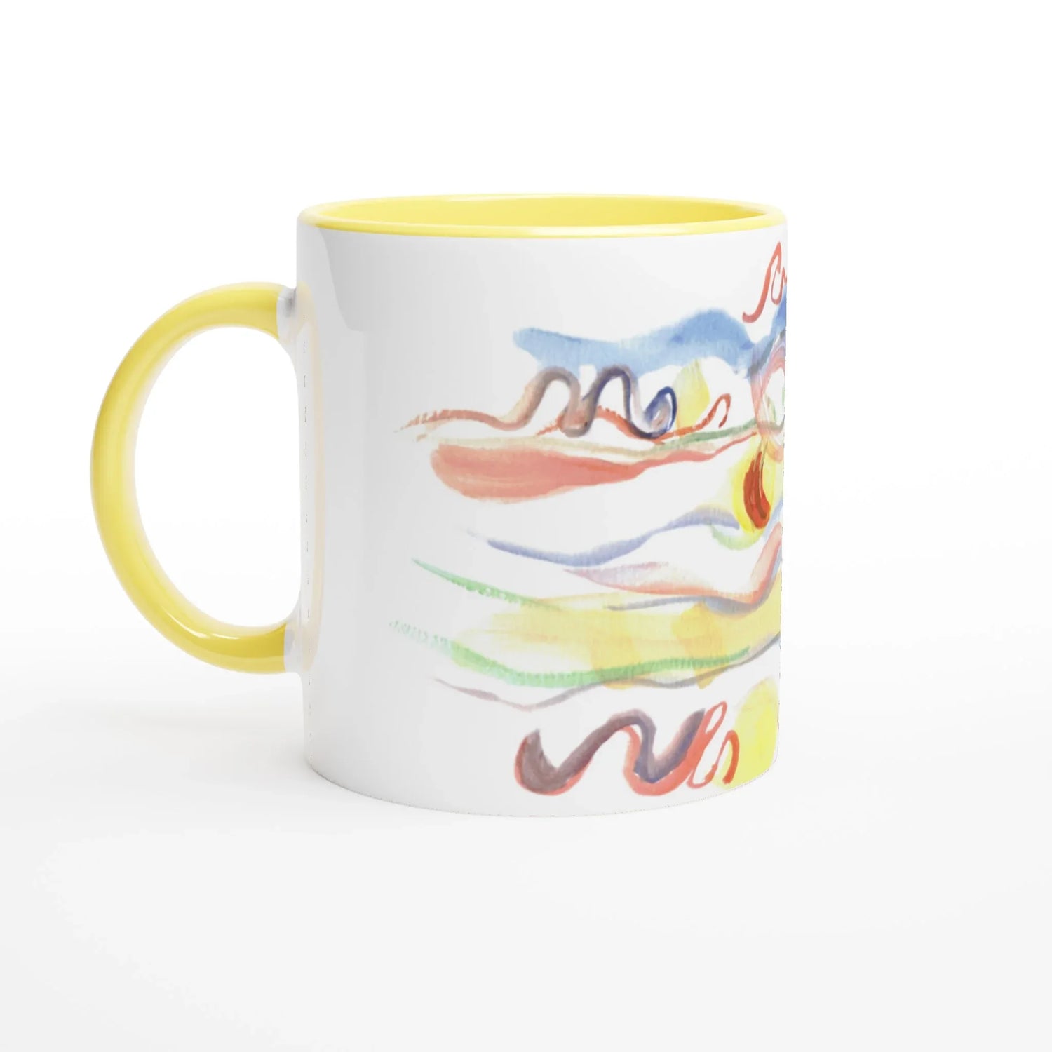Mug en céramique blanche 325 ml Serpentins – Élégance, sécurité et durabilité - Laure Leprince - Artiste Peintre