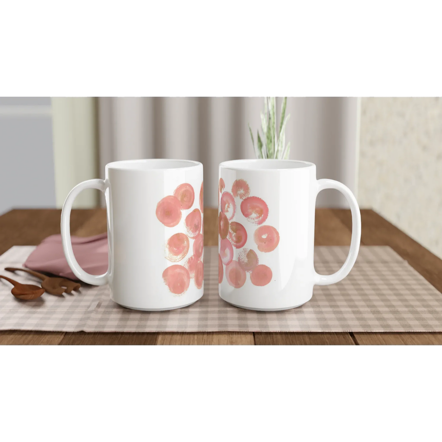 Mug en céramique blanche 44 cl Rosée Pétale – Grand format, design et qualité durable - Laure Leprince - Artiste Peintre