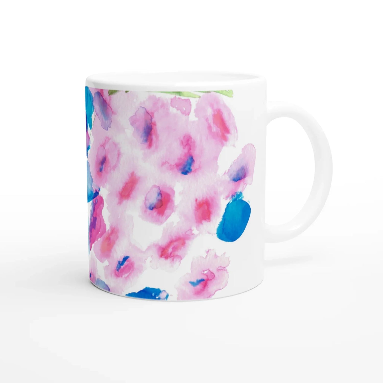 Mug en céramique blanche 325 ml Bouquets Rosé – Élégance, sécurité et durabilité - Laure Leprince - Artiste Peintre