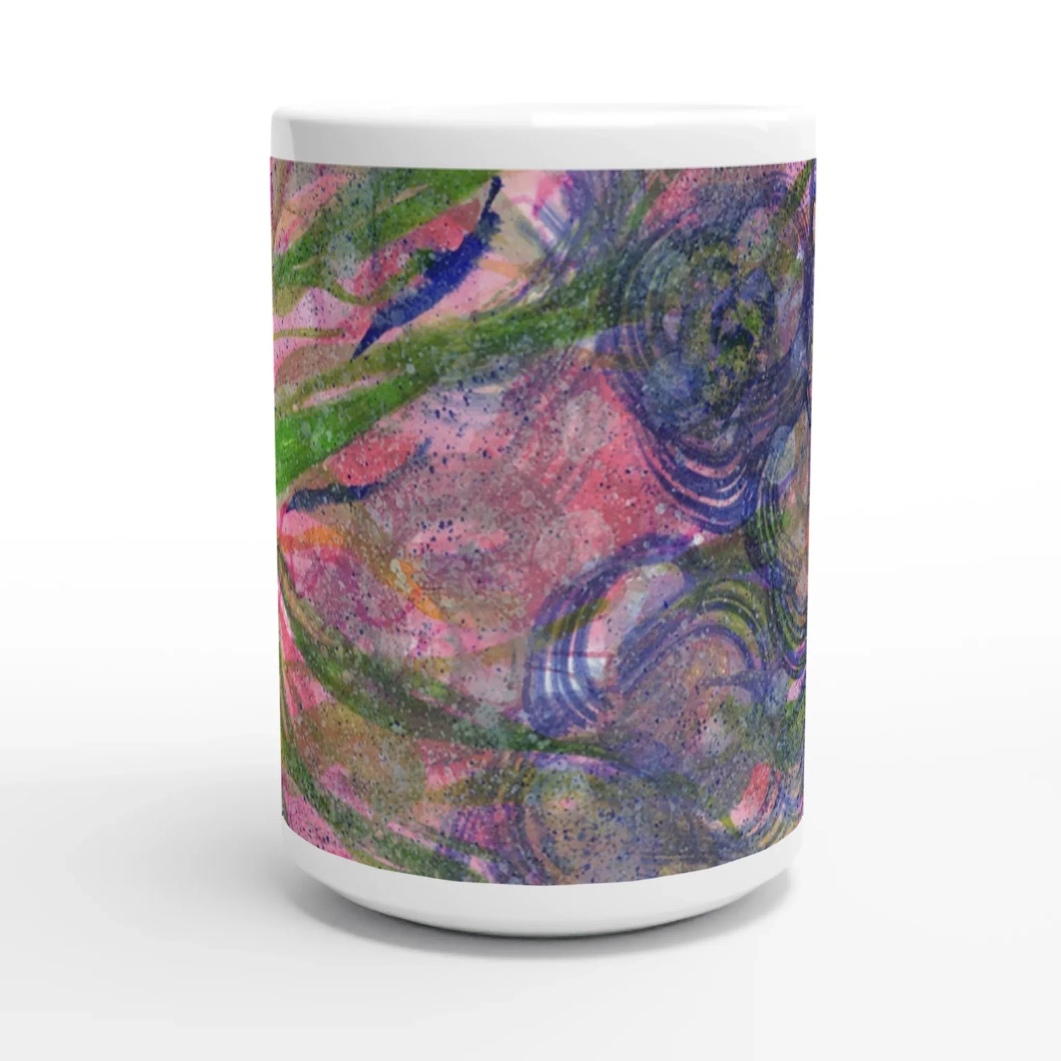 Mug en céramique blanche 44 Bloom Vortex – Grand format, design et qualité durable - Laure Leprince - Artiste Peintre