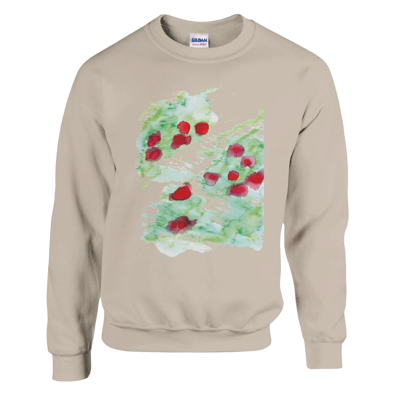 Sweatshirt Unisexe Classique Eclats rouges– Impression Artistique Multicolore | Premium Cotton Blend - Laure Leprince - Artiste Peintre