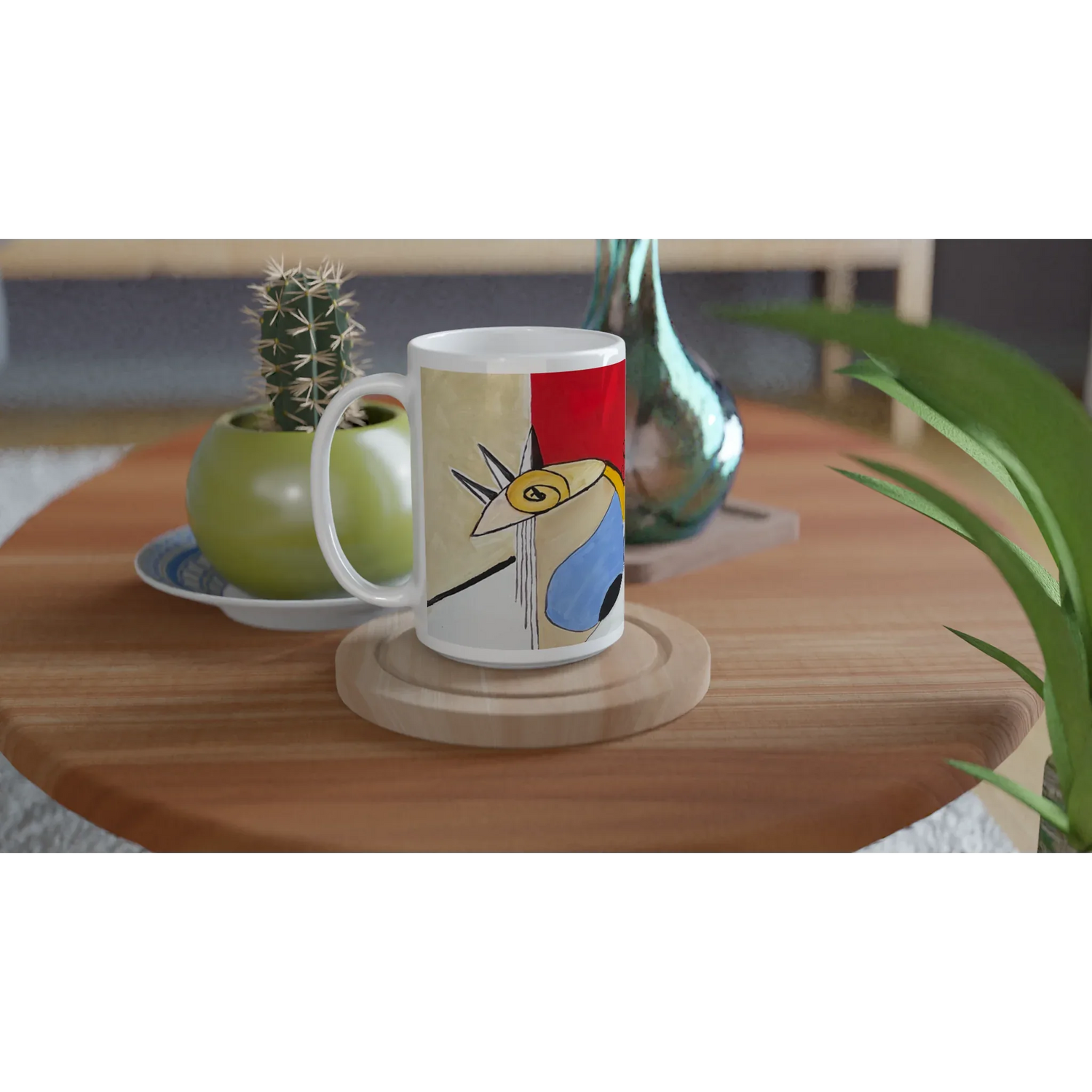 Mug en céramique blanche 44 cl – Grand format, design et qualité durable - Laure Leprince - Artiste Peintre