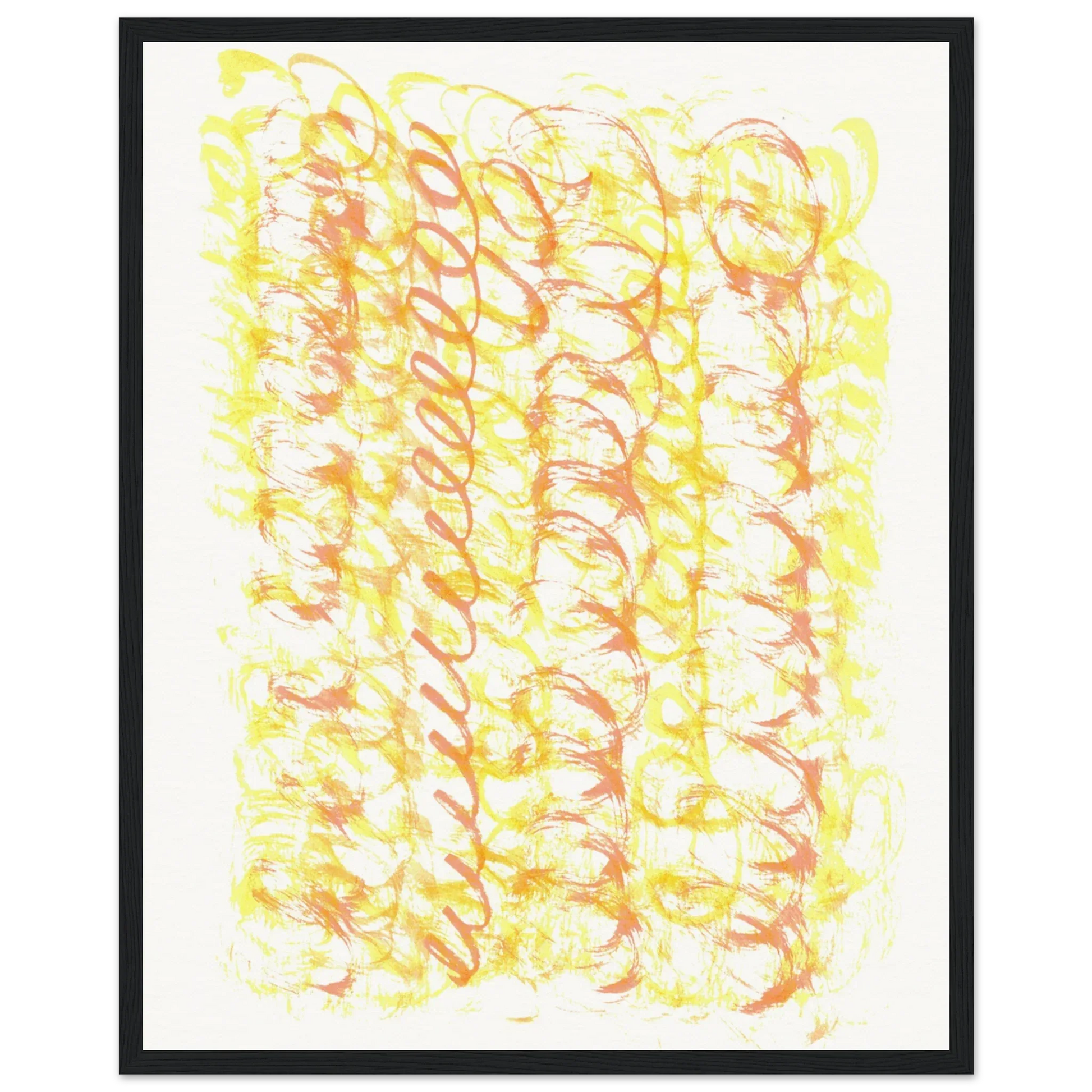 Affiche Encadrée Museum-Quality Matte Paper Wooden Framed Yellow waves - Laure Leprince - Artiste Peintre