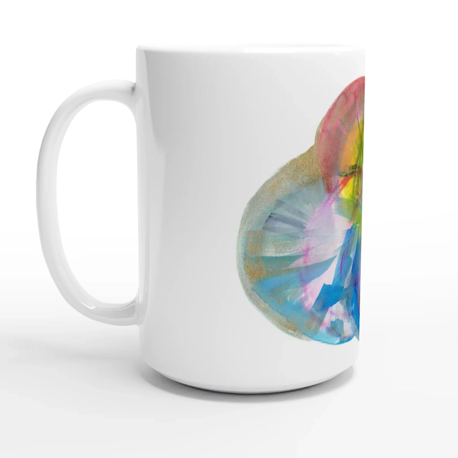 Mug en céramique blanche 44 Crytal Bloom – Grand format, design et qualité durable - Laure Leprince - Artiste Peintre