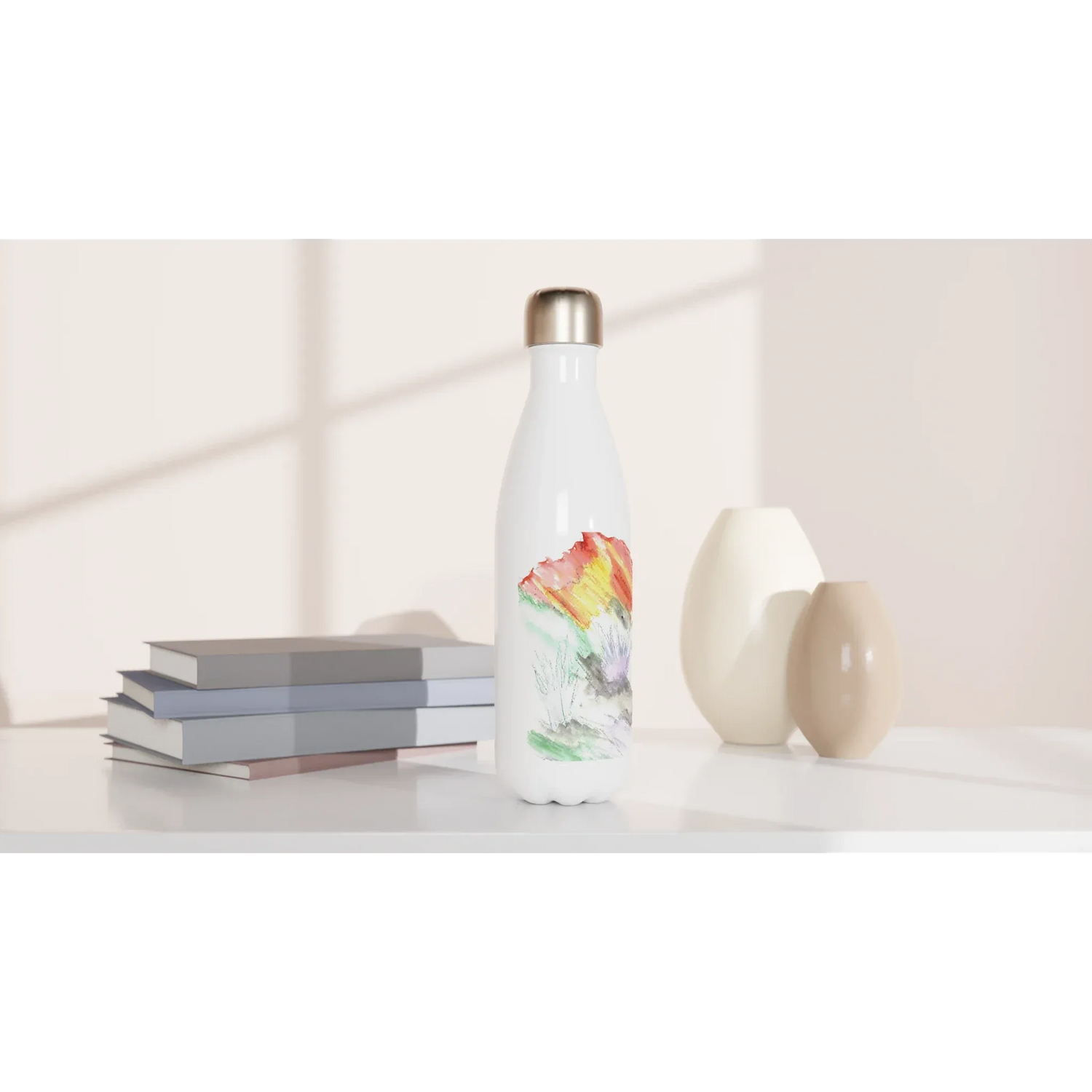 Bouteille isotherme en acier inoxydable 500 ml – Design artistique exclusif Lavander Drift - Laure Leprince - Artiste Peintre