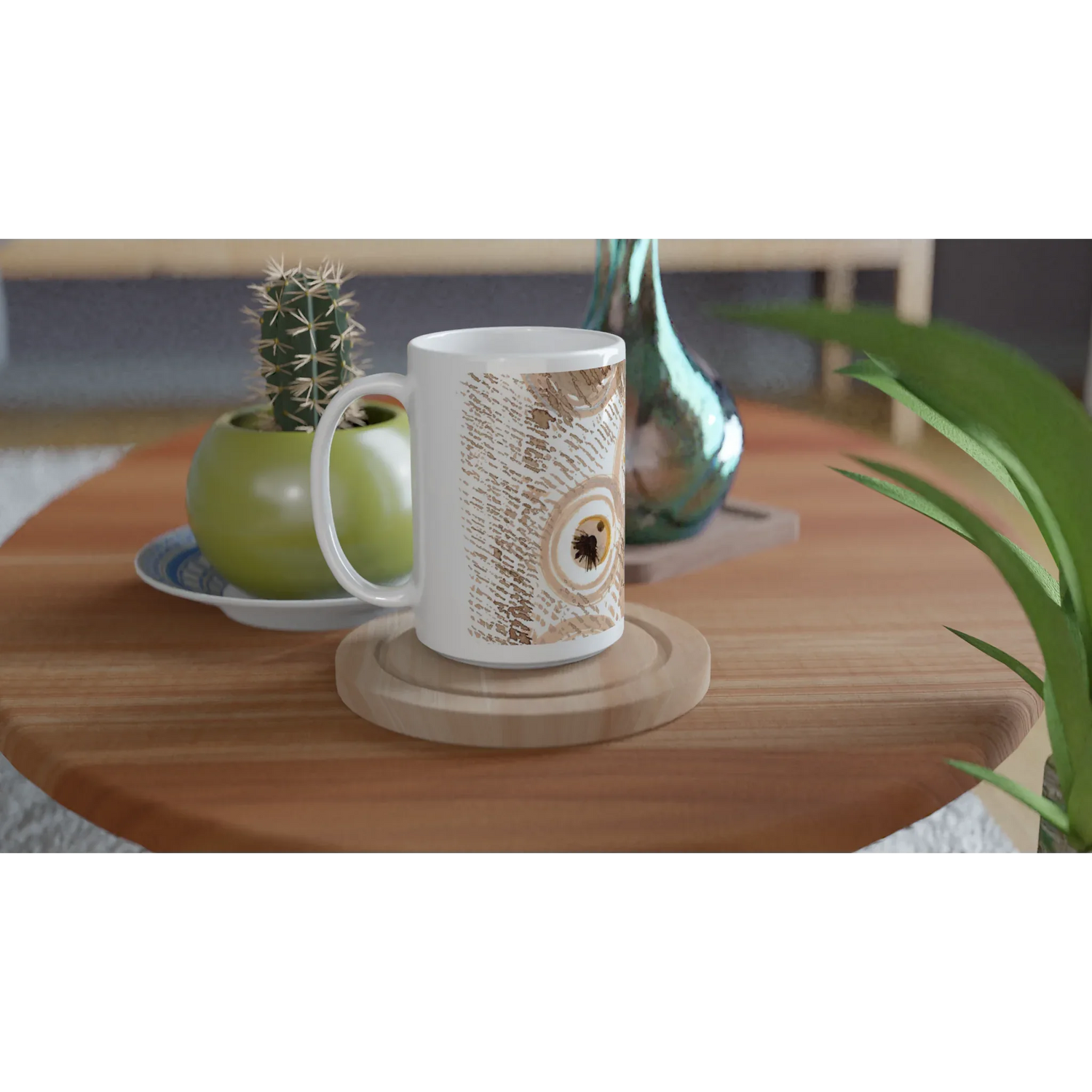 Mug en céramique blanche 44 cl Sables stellaires – Grand format, design et qualité durable - Laure Leprince - Artiste Peintre