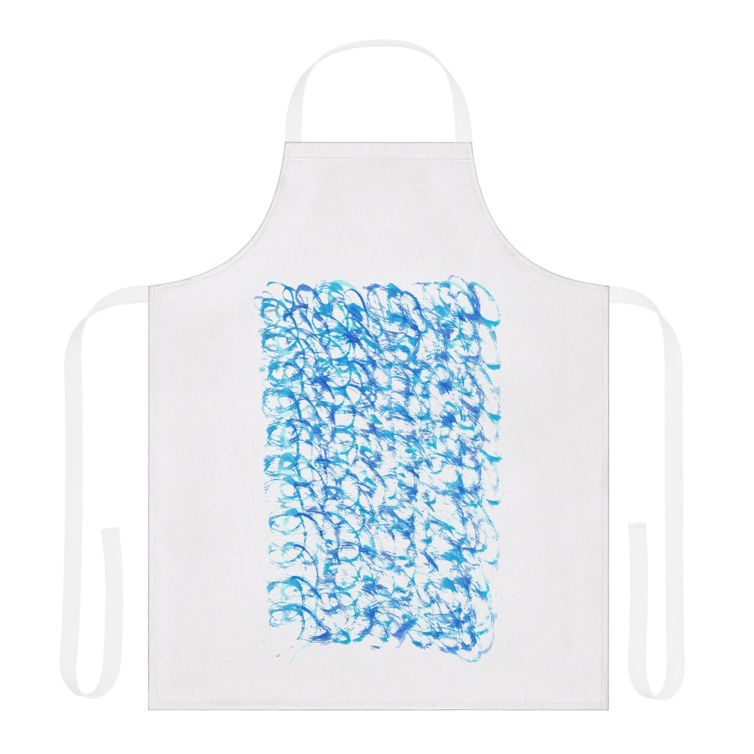 Abstract Apron Blue Waves – Artistic Kitchen Chef Gift - Laure Leprince - Artiste Peintre