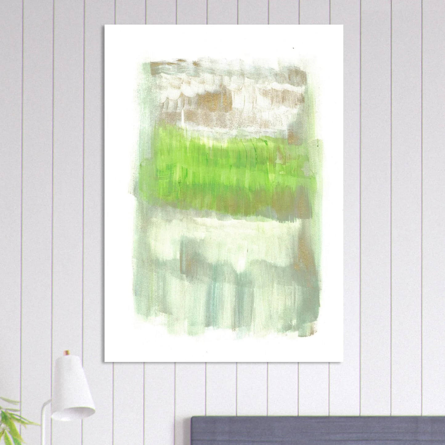 Abstract Spring Meadow with Gold Shimmer - Premium Matte Paper Poster RDJ3-1 - Laure Leprince - Artiste Peintre