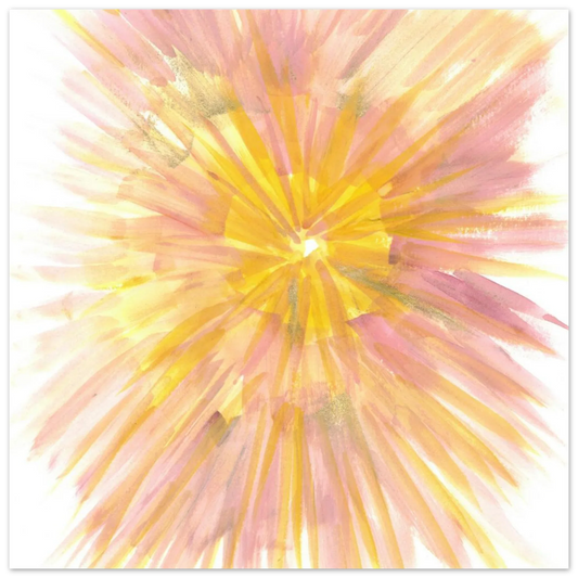 Abstract Sunrise Burst Art Print - Premium Matte Paper Poster with Dynamic Watercolor Design - Laure Leprince - Artiste Peintre