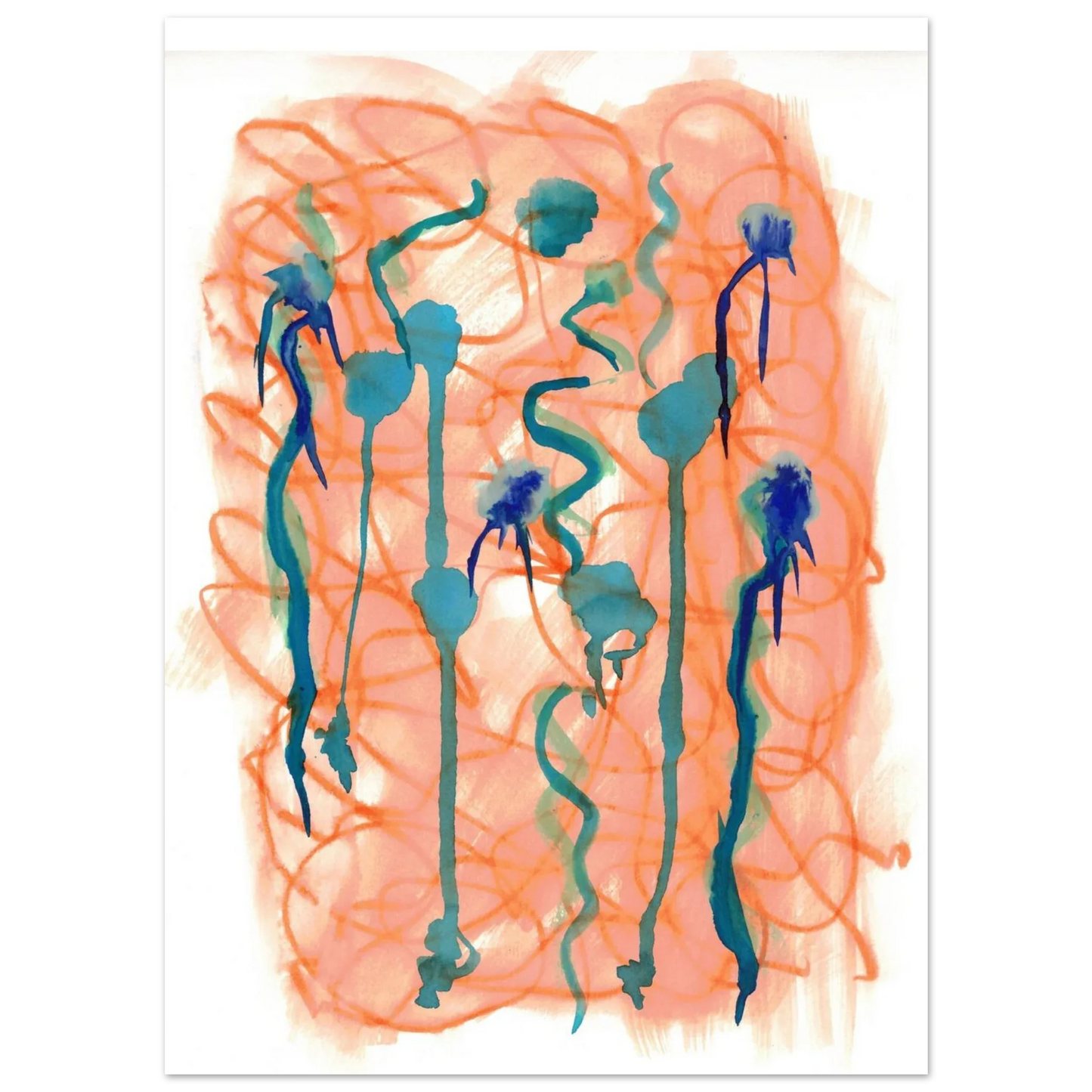 Premium Matte Paper Poster Aquarelle Originale RDJ3-8 - Laure Leprince - Artiste Peintre
