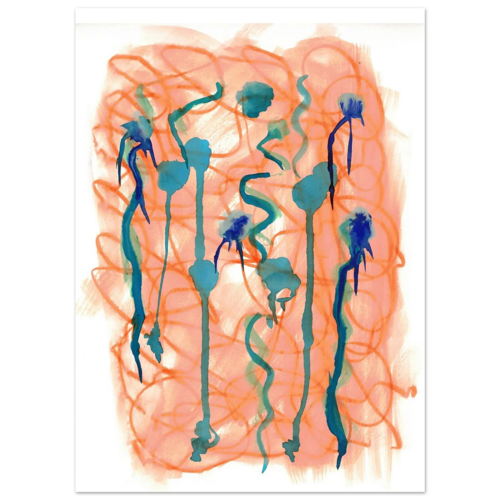 Premium Matte Paper Poster Aquarelle Originale RDJ3-8 - Laure Leprince - Artiste Peintre