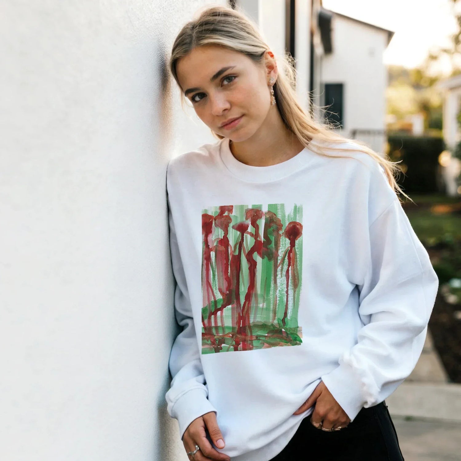 Sweatshirt Unisexe Classique Forest Choir – Impression Artistique Multicolore - Laure Leprince - Artiste Peintre