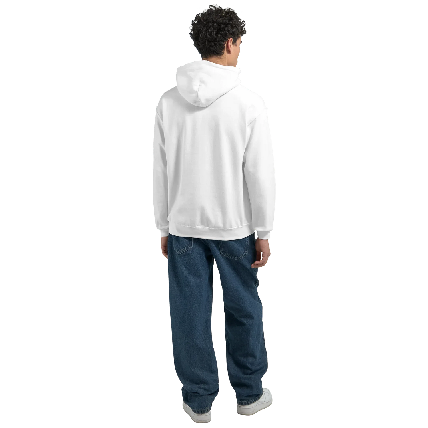 Sweat à capuche unisexe artistique Bleuets| Gildan® 18500 White - Laure Leprince - Artiste Peintre