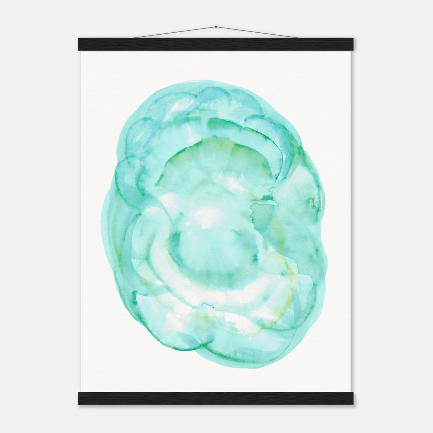 Museum-Quality Matte Paper Poster with Hanger Aqua Bloom - Laure Leprince - Artiste Peintre