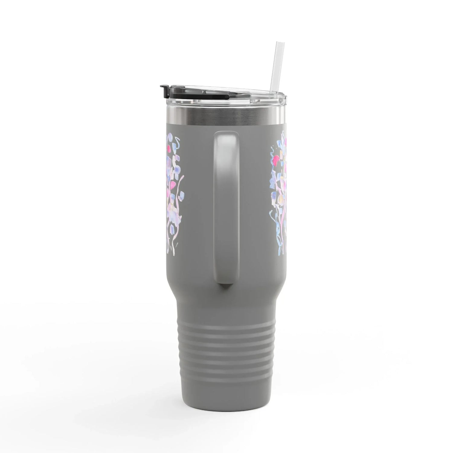 40oz Insulated Travel Mug – Petal Drift Watercolor Design - Laure Leprince - Artiste Peintre