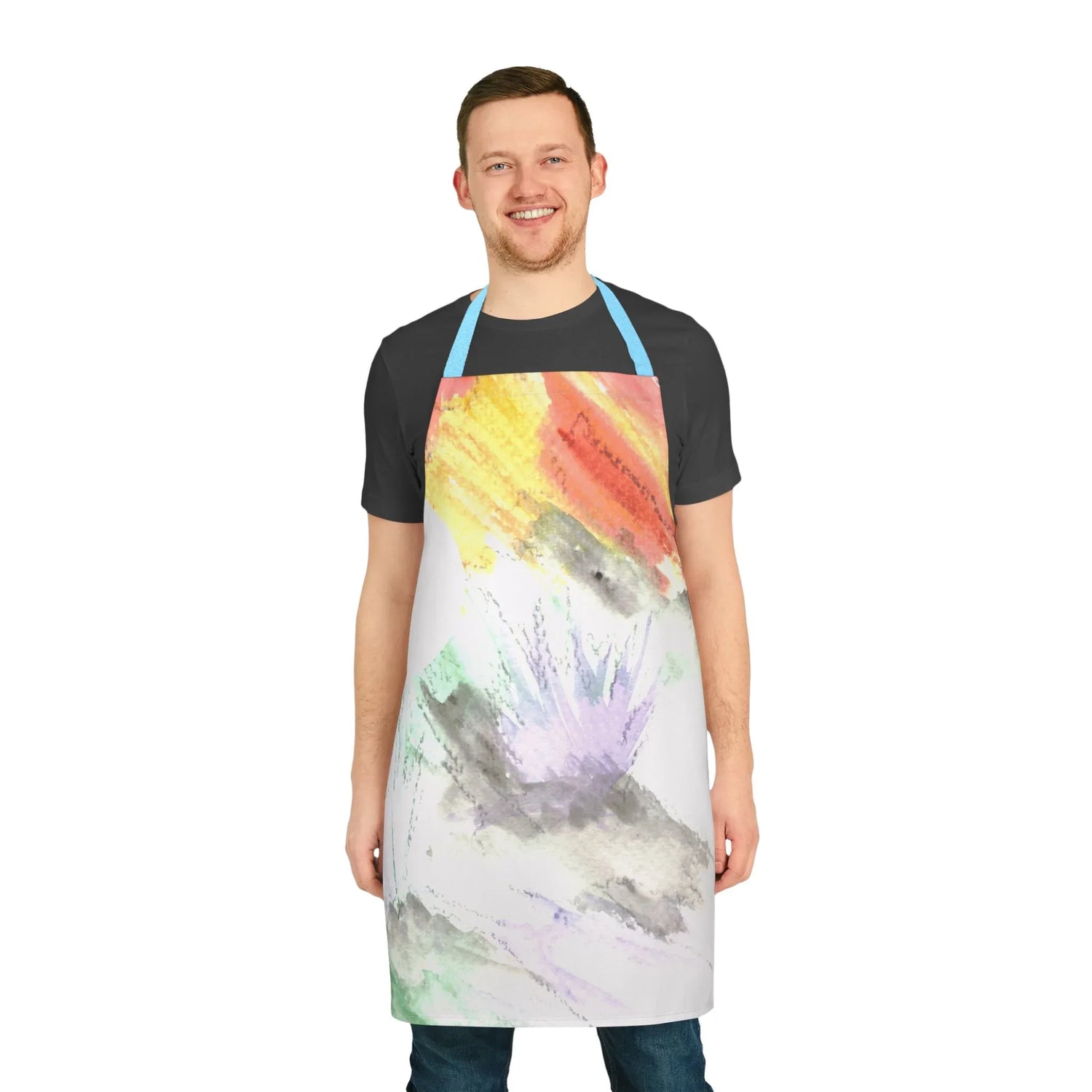 Abstract Apron Lavander Drift – Artistic Kitchen Chef Gift - Laure Leprince - Artiste Peintre