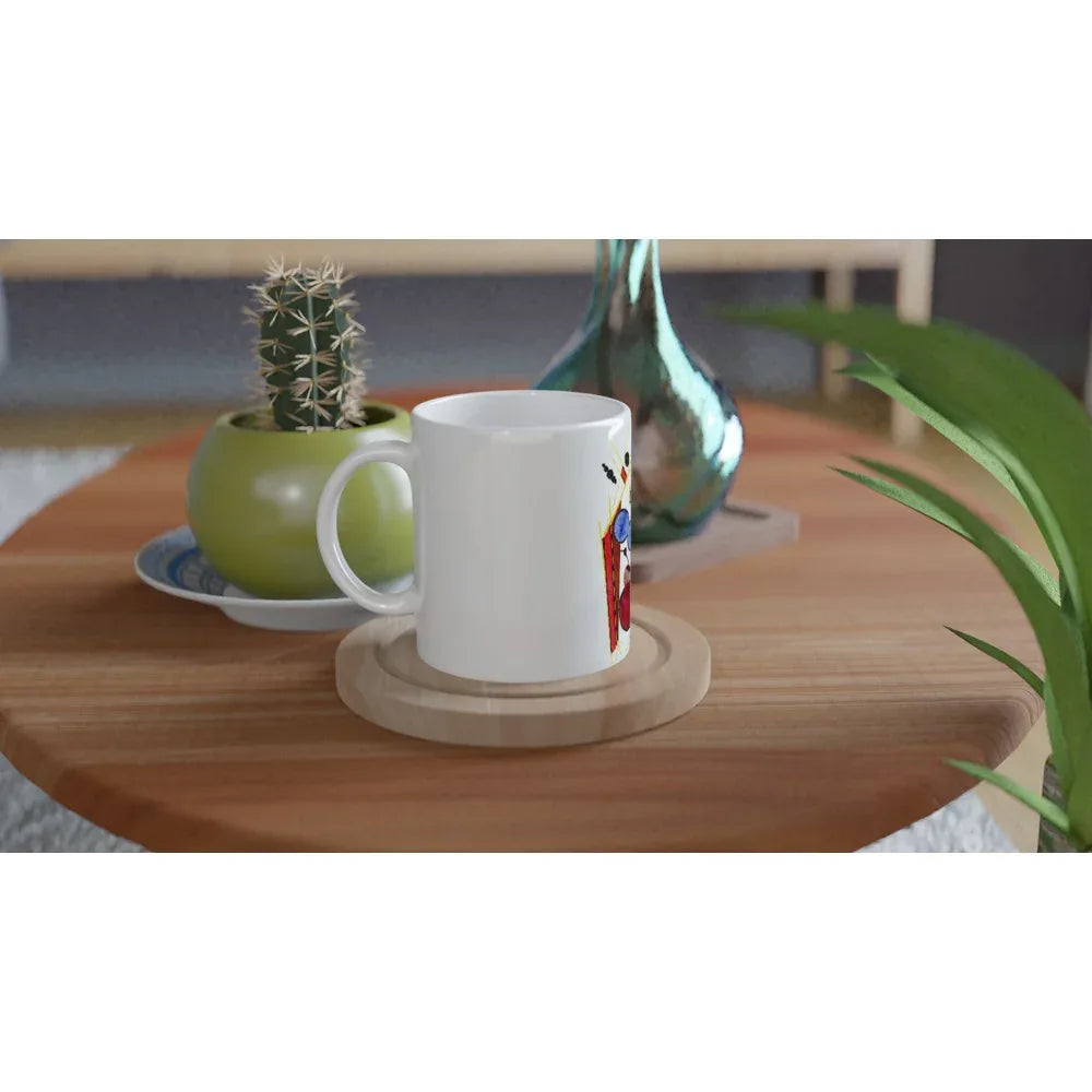 White 11oz Ceramic Mug - Laure Leprince - Artiste Peintre