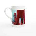 Mug en porcelaine blanche 30 cl Crimson Tower – Élégance et finesse intemporelle - Laure Leprince - Artiste Peintre
