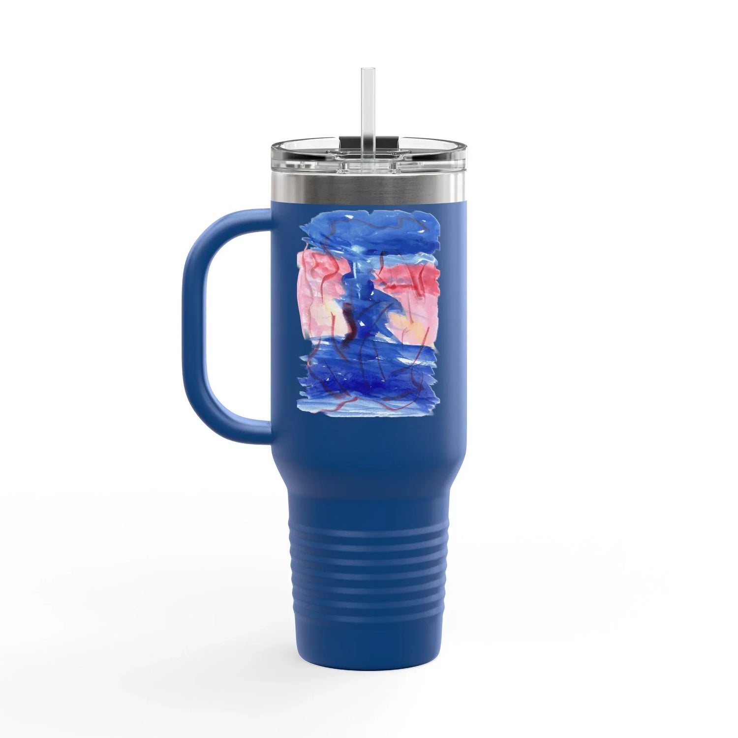 40oz Insulated Travel Mug – Midnight SirenWatercolor Design - Laure Leprince - Artiste Peintre