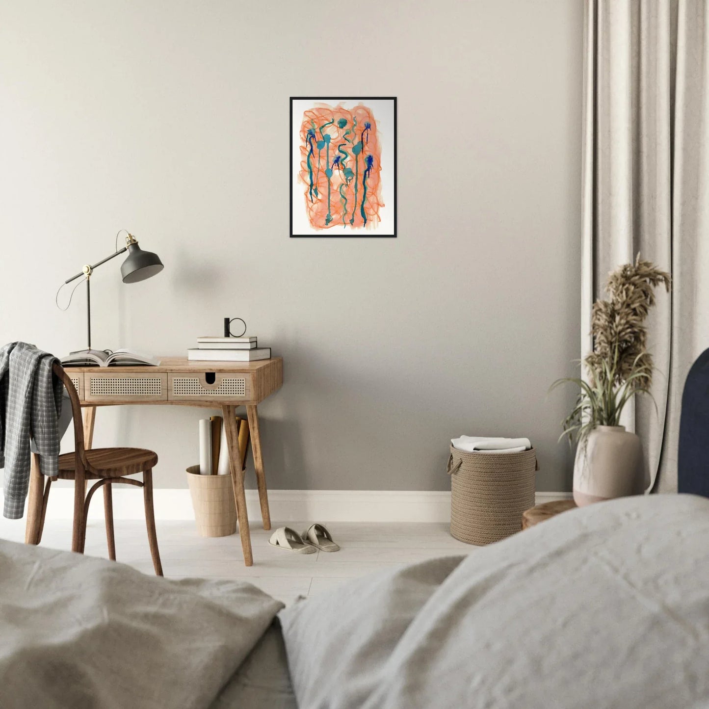 Affiche Encadrée Museum-Quality Matte Paper Wooden Framed Saphir Ambre - Laure Leprince - Artiste Peintre