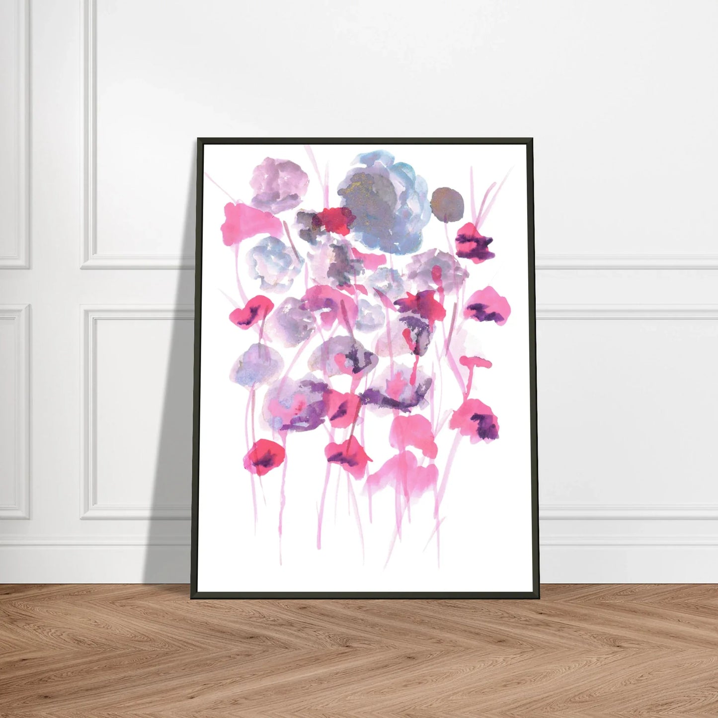Classic Semi-Glossy Paper Metal Framed Poste Jardin des Ombrelles - Laure Leprince - Artiste Peintre