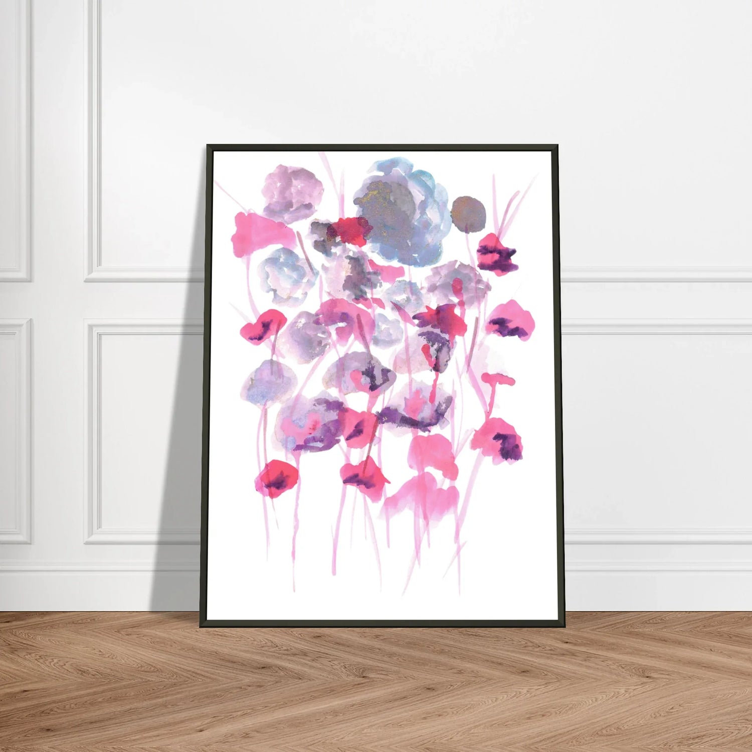 Classic Semi-Glossy Paper Metal Framed Poste Jardin des Ombrelles - Laure Leprince - Artiste Peintre