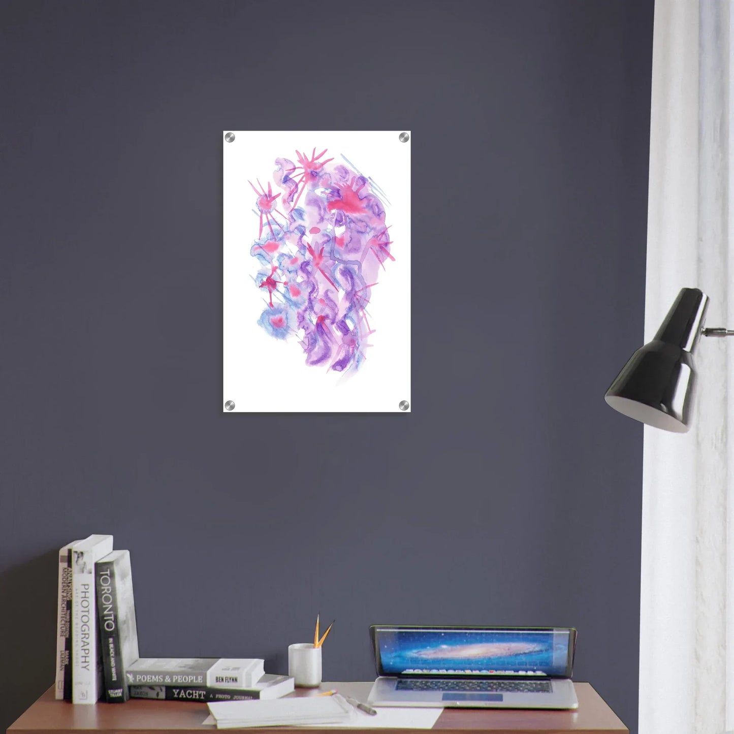 Impression sur acrylique brillante Nebuleuse Pourpre | Art contemporain par Laure Leprince - Laure Leprince - Artiste Peintre